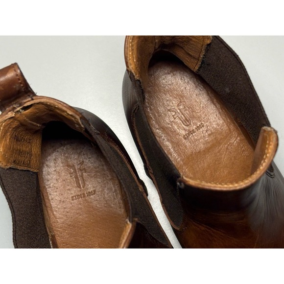 Frye Melissa Chelsea Boots in Brown Leather Size 7.5 Classic Rustic-Chic Rugged - Picture 9 of 13